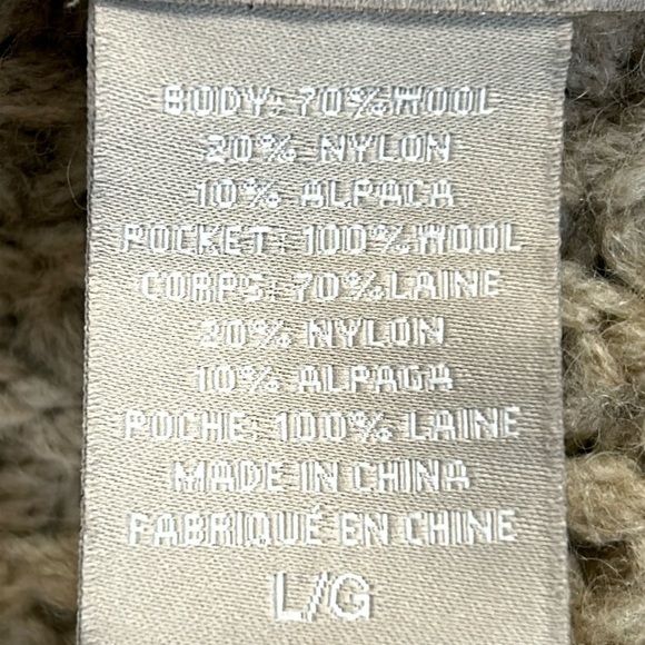 Lord & Taylor Chunky Cardigan Wool Alpaca Blend Wide Collar Sweater Vint… - Picture 5 of 10